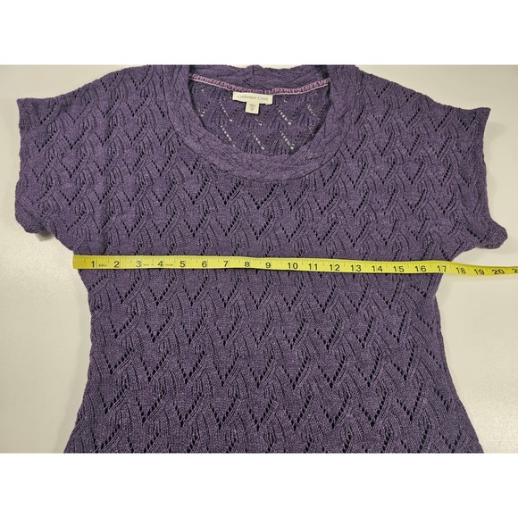 Coldwater Creek open knit short sleeve layering sweater XS EUC ^ - Picture 6 of 7